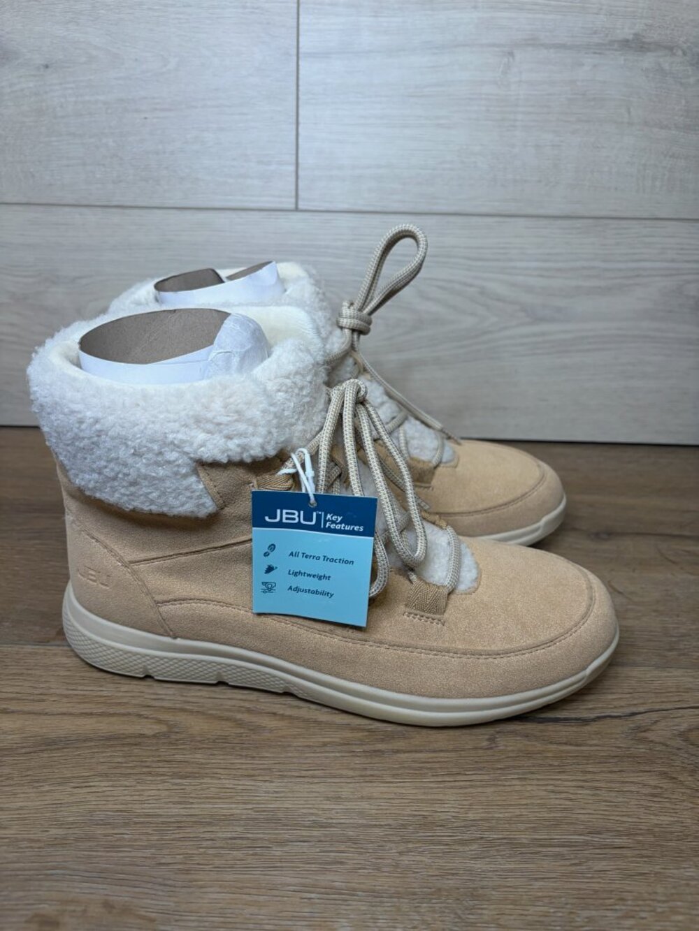 JBU Womens Freeze Round Toe Snow Boots Tan Size 9.5M NWT
